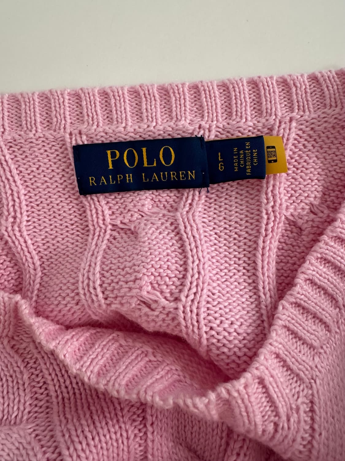 (정품) 폴로 랄프로렌 핑크 케이블 니트 L(남녀공용) 상품이미지4