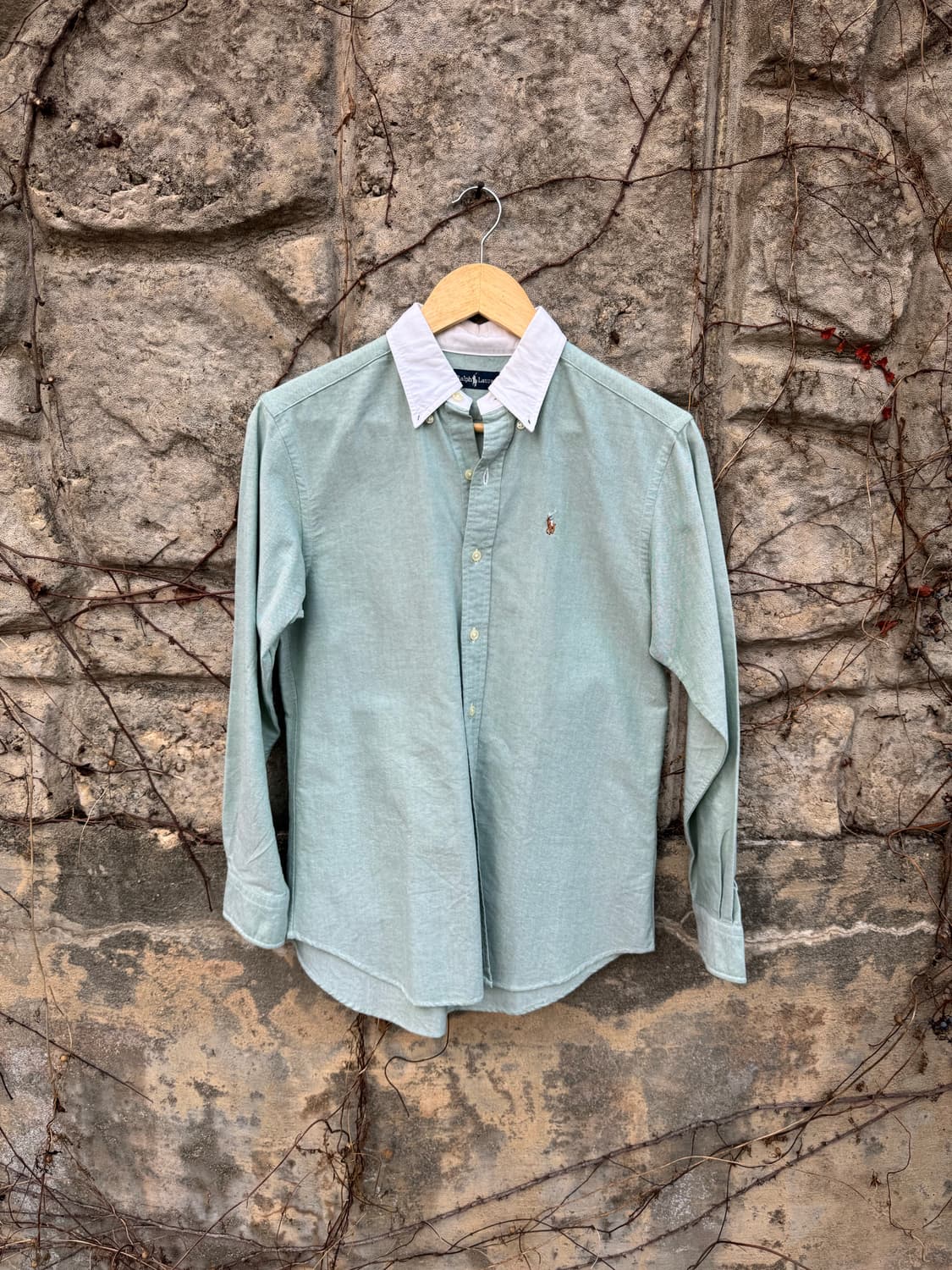 폴로 랄프로렌 빈티지 포니 자수 로고 옥스포드 셔츠 그린 우먼 상품이미지1