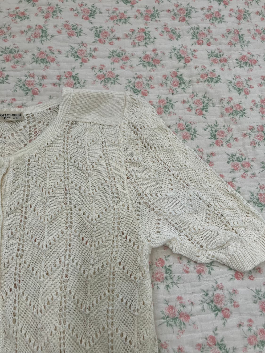 빈티지 아이보리 반팔 가디건 1136 모리걸 y2k 스트릿 갸루 펑키 일 상품이미지6