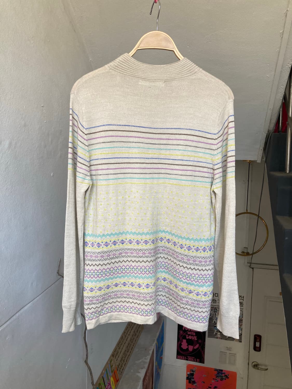 모리걸 울 패턴 니트 상품이미지5