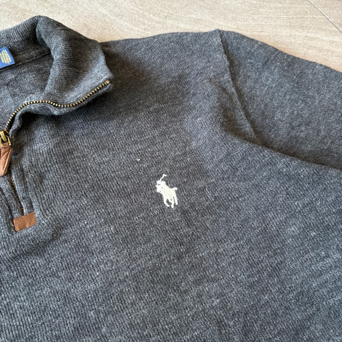 폴로 정품 그레이 반집업 니트 상품이미지6
