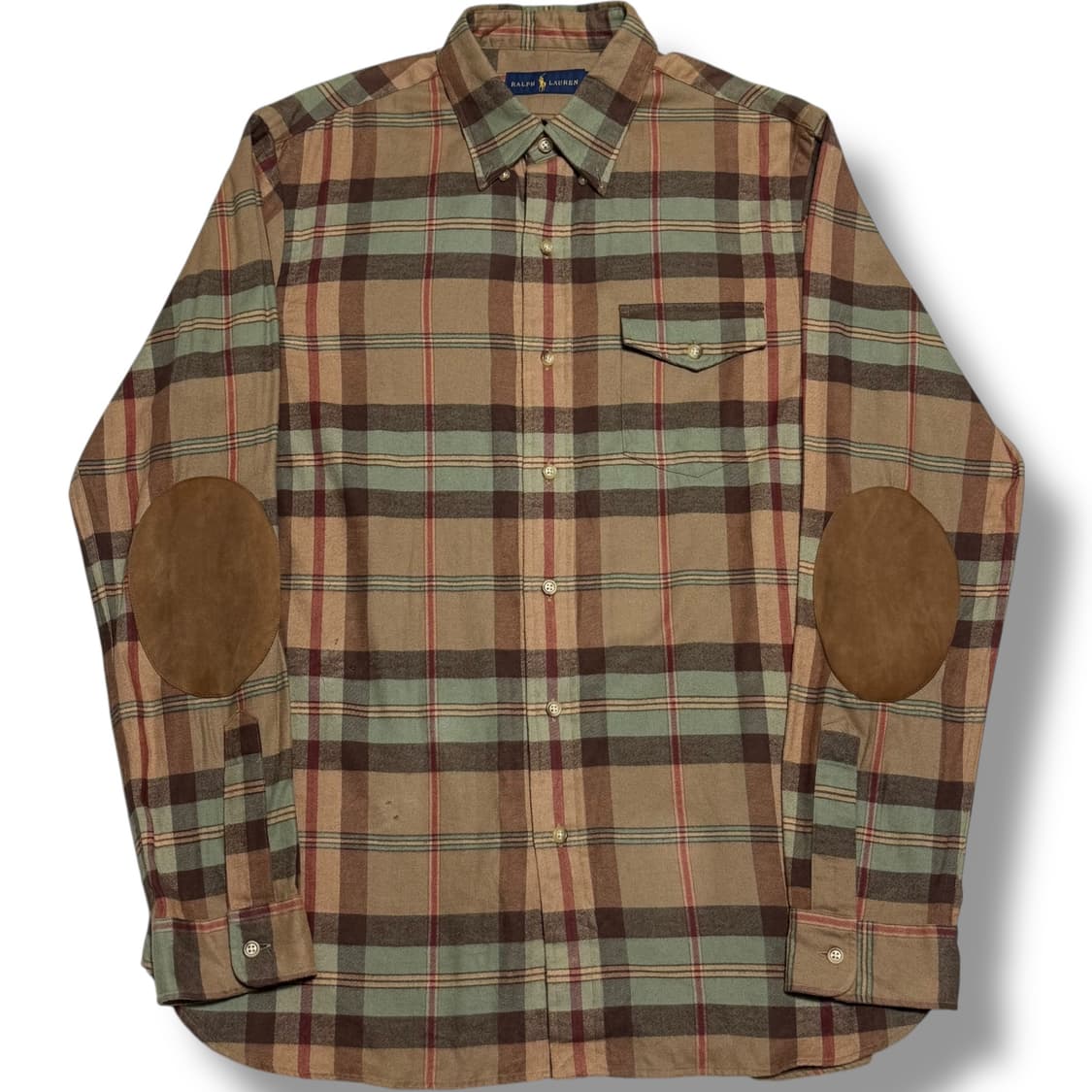 Polo Ralph Lauren 브라운 스웨이드 패치 셔츠 상품이미지1