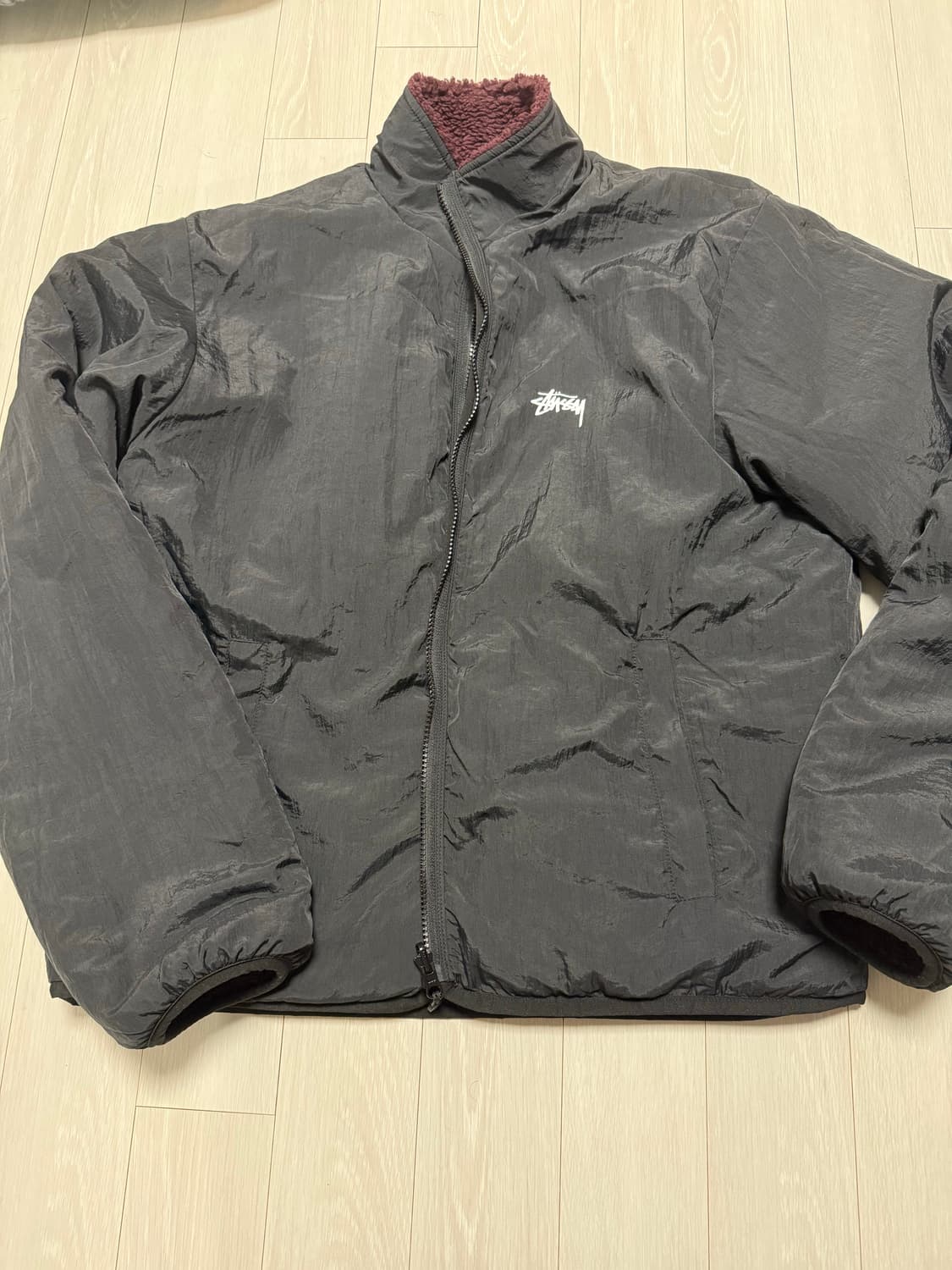 스투시 쉐르파 리버시블 자켓 버건디 상품이미지2