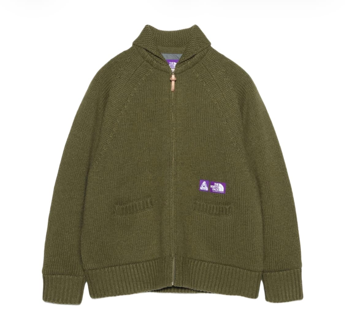 팔라스 x 노스페이스 퍼플라벨 윈드스토퍼 필드 니트 세이지 그린(새상품) 상품이미지1