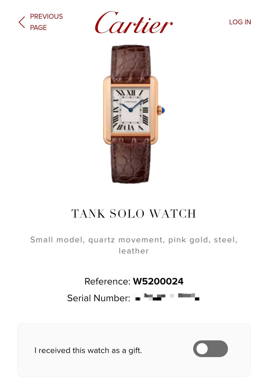 [신세계 강남점 보증서] 까르띠에 탱크솔로 18K 로즈골드 SM 남여공용 상품이미지9