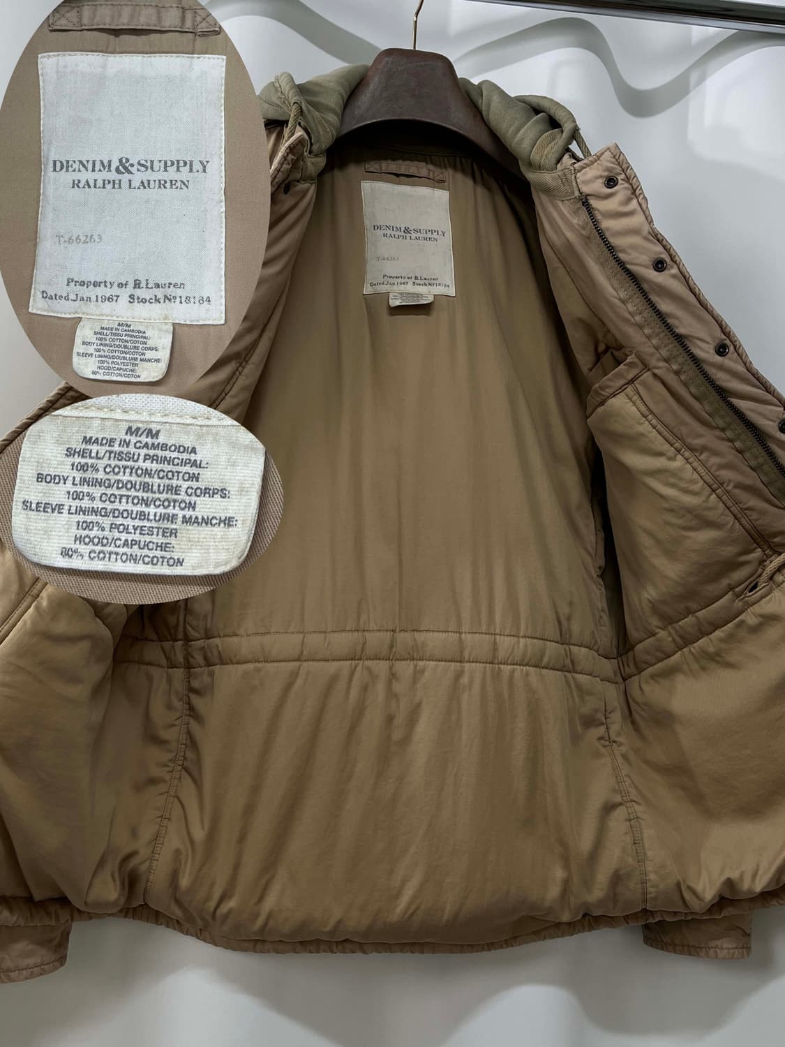 폴로 랄프로렌 탄베이지 M65 워시드 패디드 필드자켓 상품이미지3