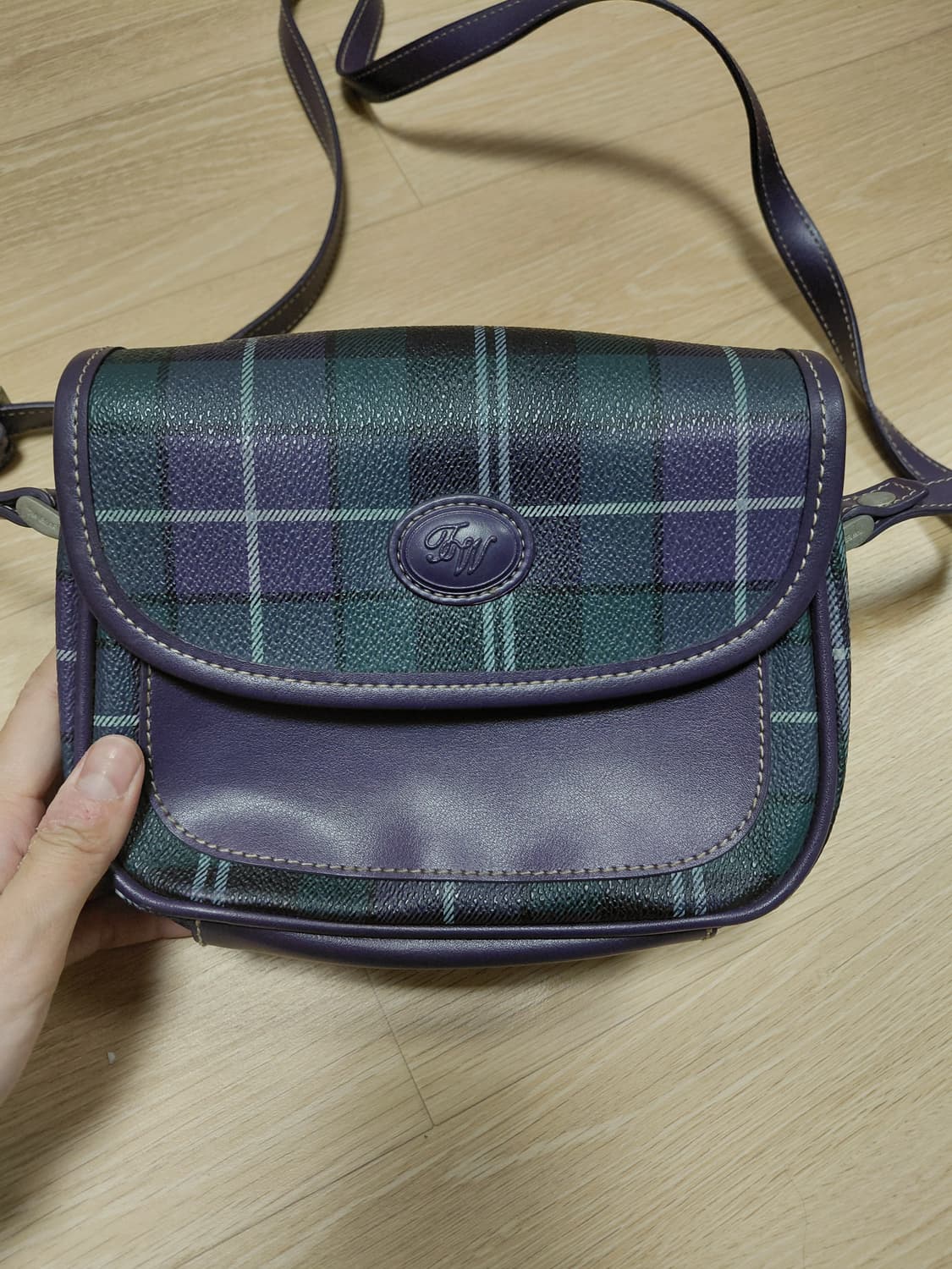 티니위니 퍼플 체크 마녀 갸루 크로스백 상품이미지1