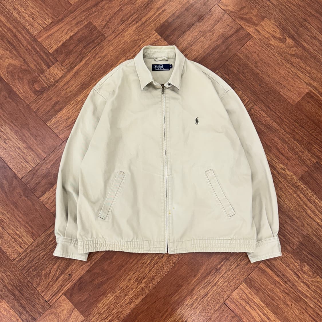 95(XL) 폴로 랄프로렌 90s 카키로고 베이지 스윙톱 자켓  상품이미지1