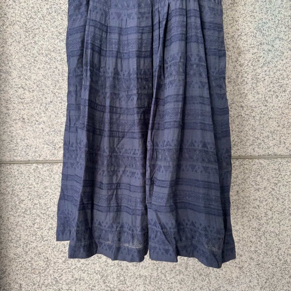 VTG 패턴 프릴 코튼 롱 원피스 상품이미지6