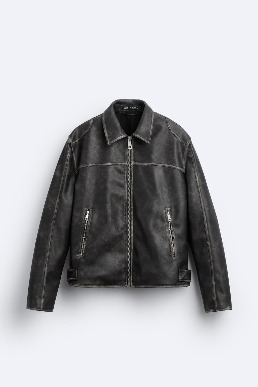 자라 워싱 페이크 레더 점퍼(L) 상품이미지3