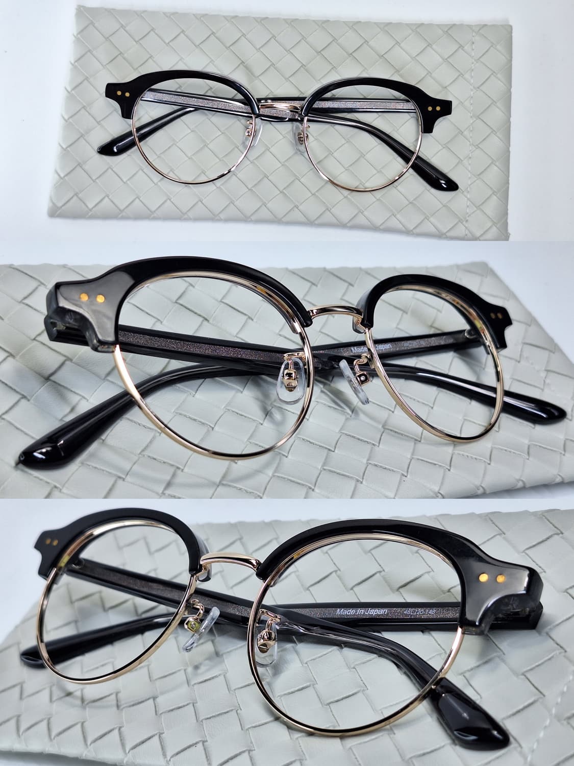 일제 블랙 골드 하금테 안경테 48mm 일본 수입 패션 아이웨어 클래식  상품이미지4
