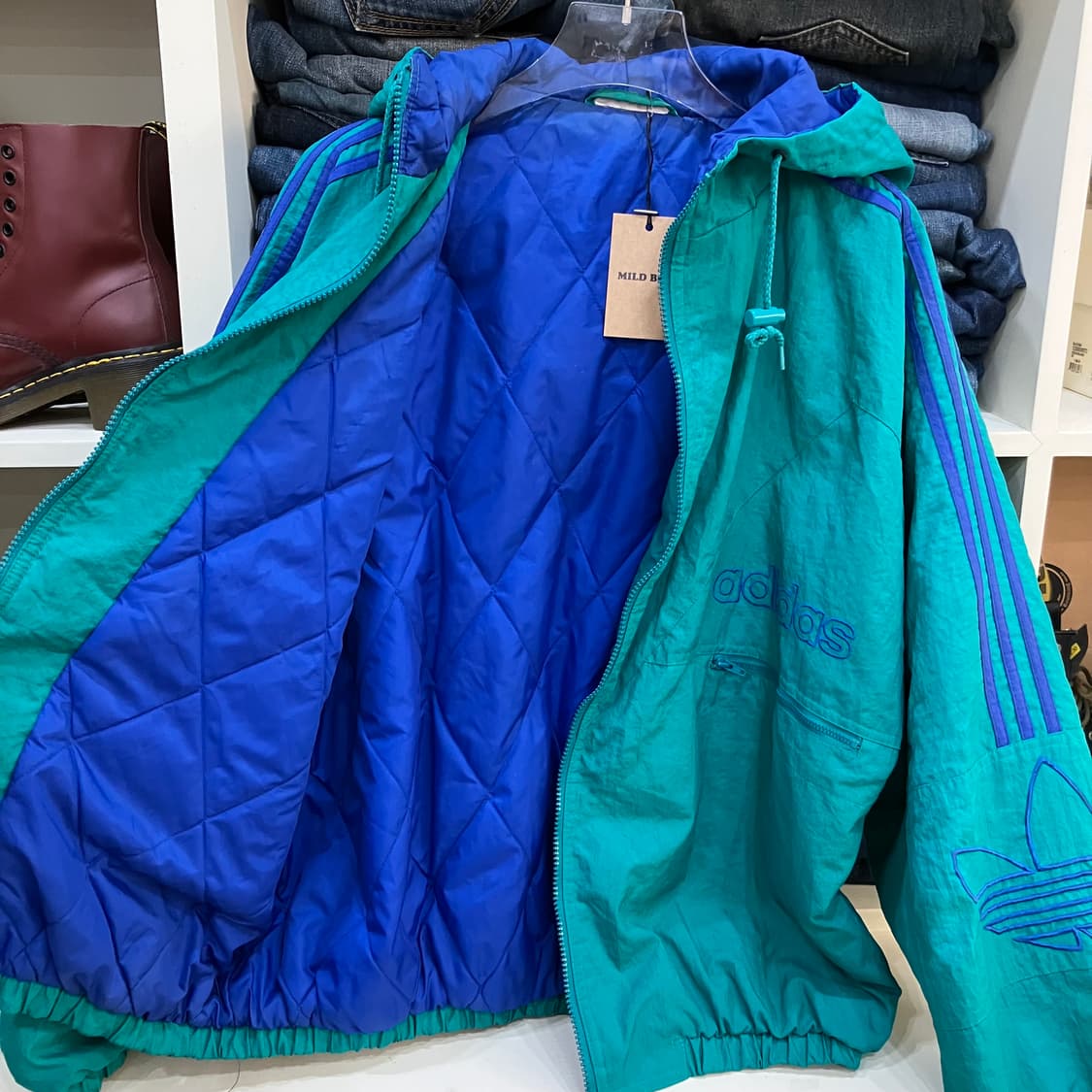 아디다스 파이어버드 후드 누빔 바람막이 상품이미지3