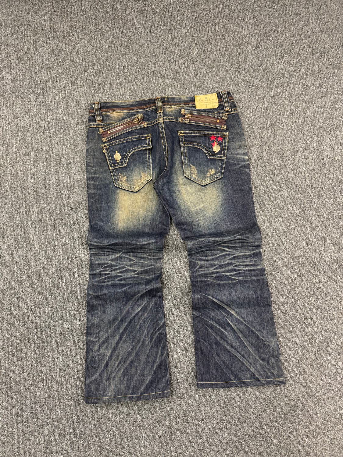 34)Lolata 진스 빈티지워싱 포켓자수 데님팬츠 상품이미지8