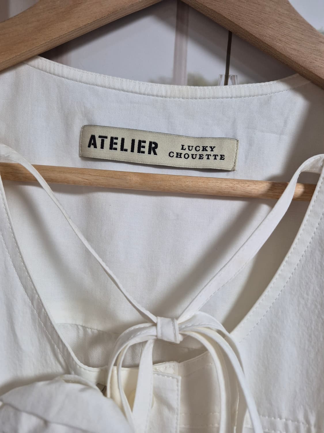 아뜰리에 럭키슈에뜨 화이트 반팔 셔츠형 롱원피스 36 상품이미지3