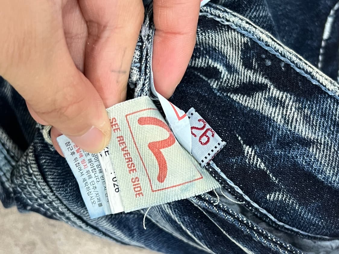 (26) 에비수 진스 워시드 스티치 데님 팬츠 상품이미지4