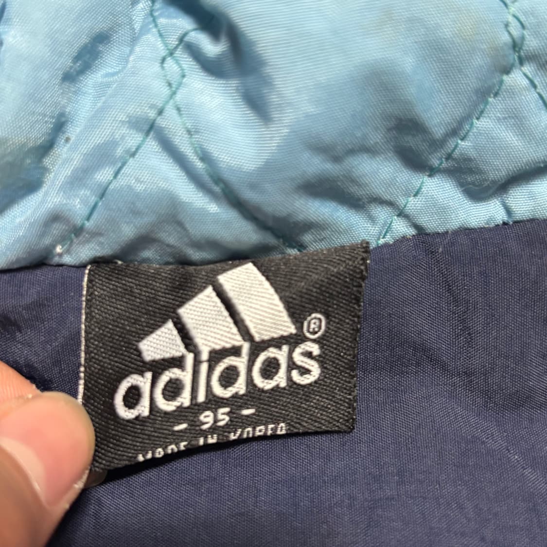 95 아디다스 스카이블루 삼선 나일론 바람막이 상품이미지4