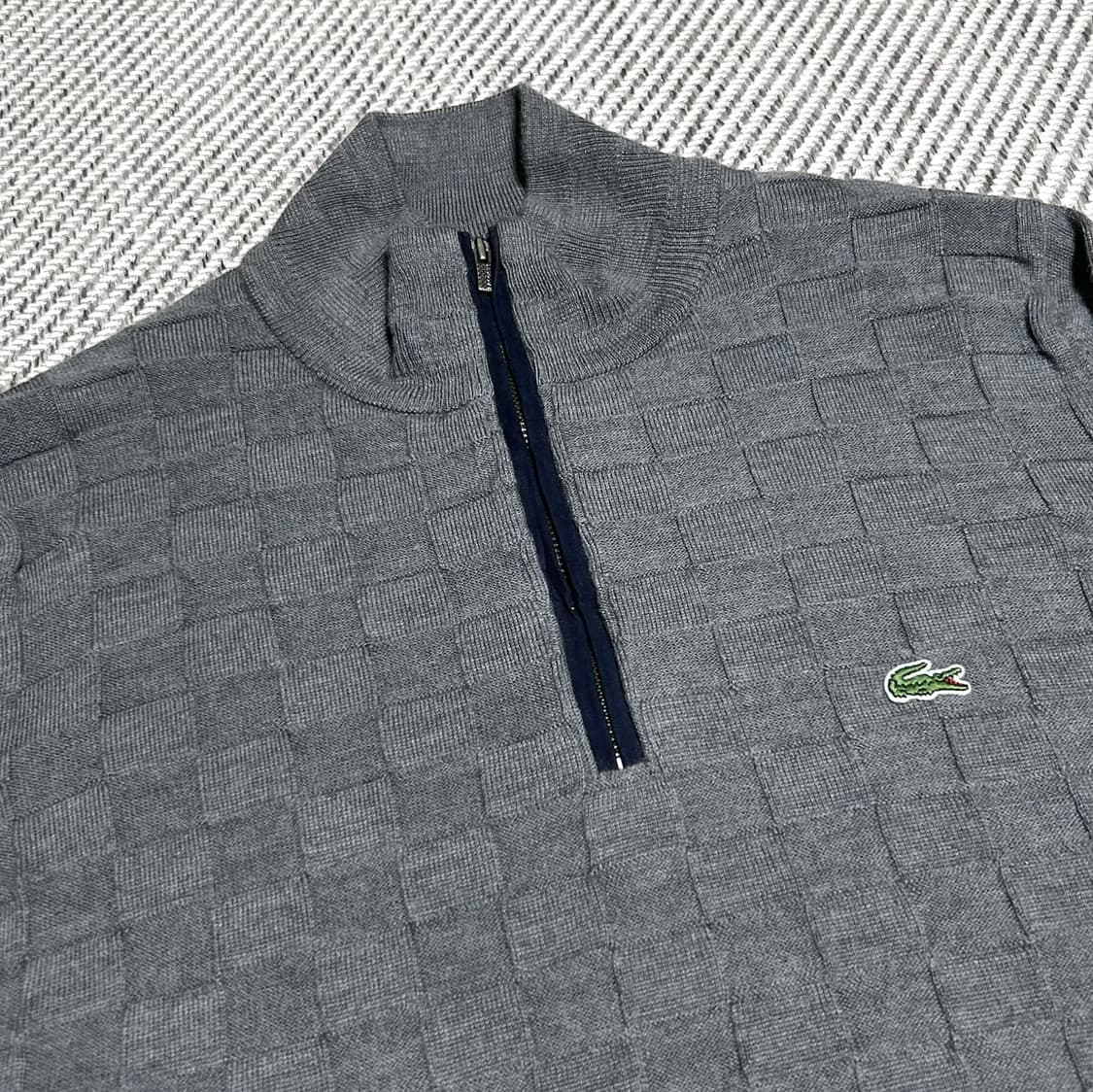 [M] Lacoste 라코스테 챠콜 반집업 니트 상품이미지3