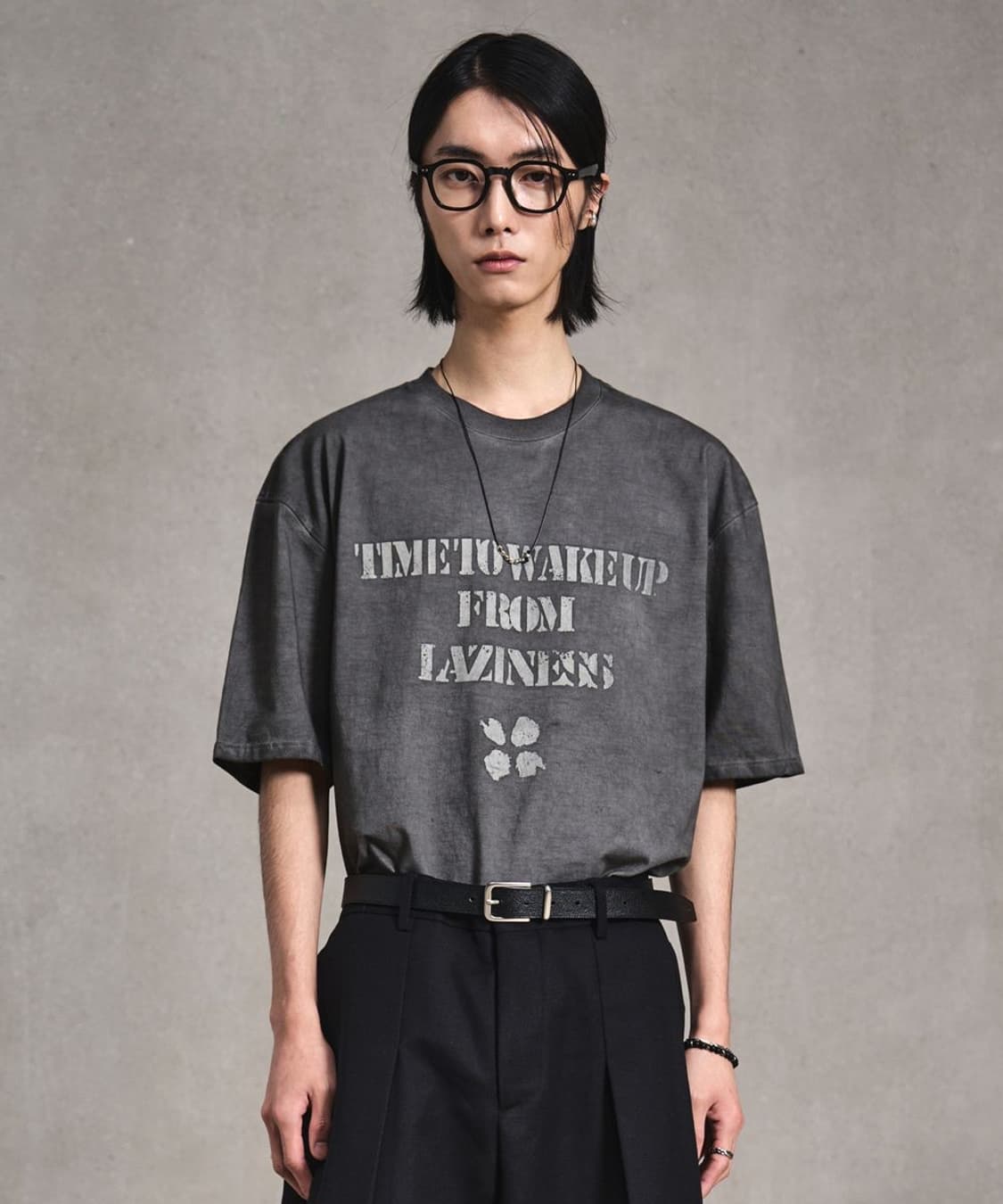 엘무드 루나 가먼트 다잉 하프 반팔 티셔츠 차콜 46 상품이미지2