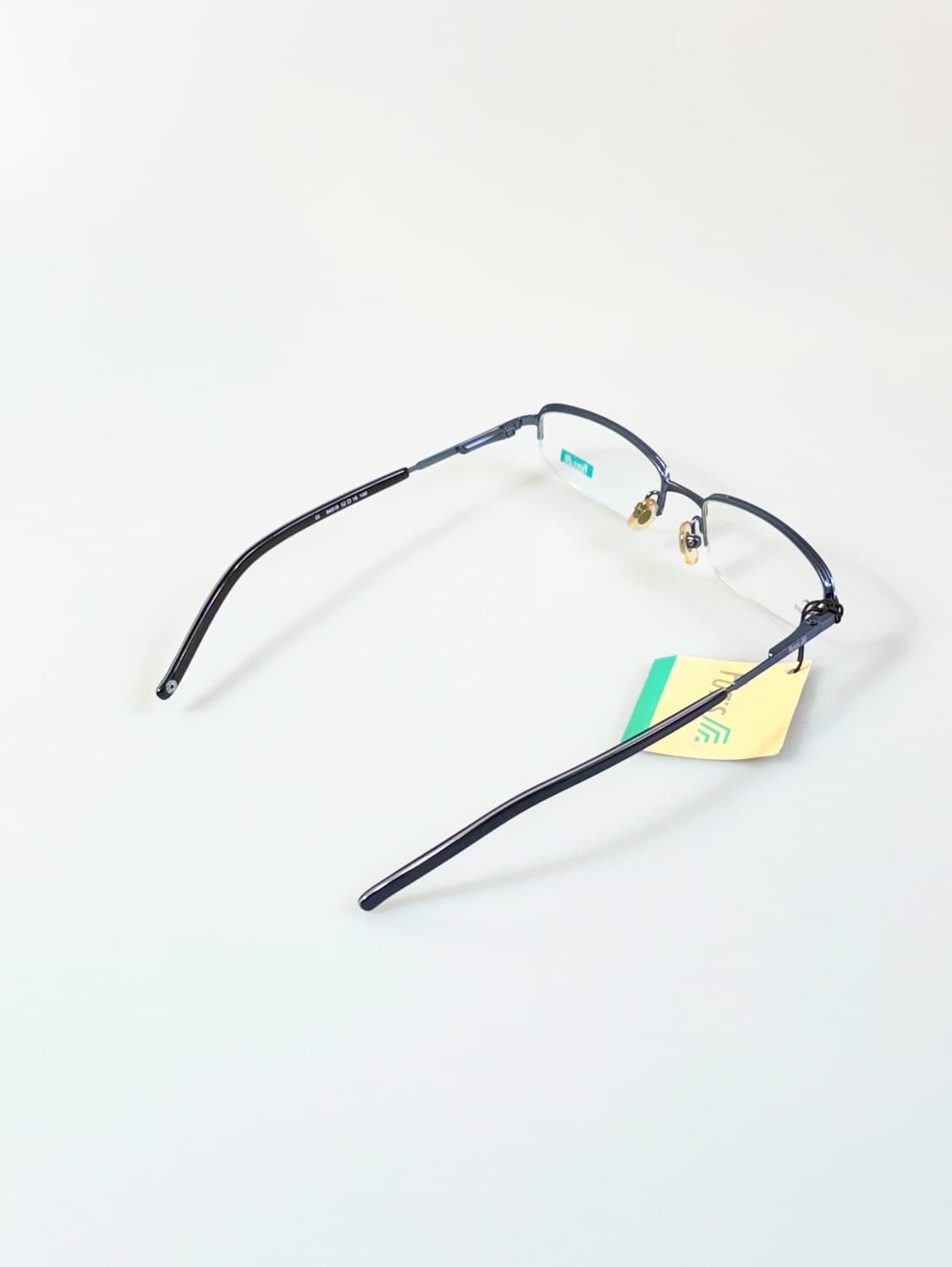 90s FUTIS 블루 메탈 스퀘어 반무테 빈티지 안경 상품이미지4