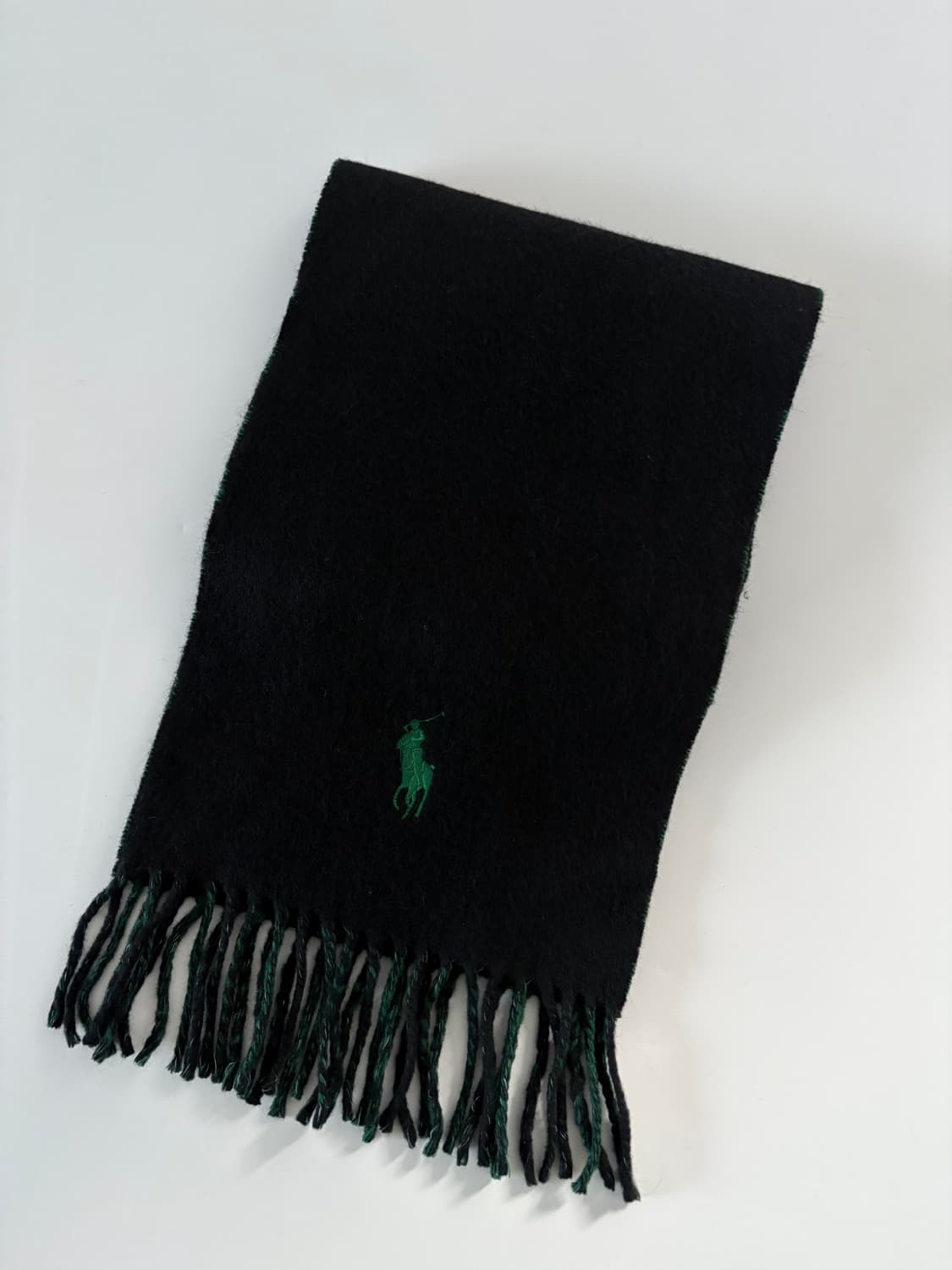 Polo 폴로 랄프로렌 빅포니 자수 블랙-그린컬러 리버시블 머플러 상품이미지4