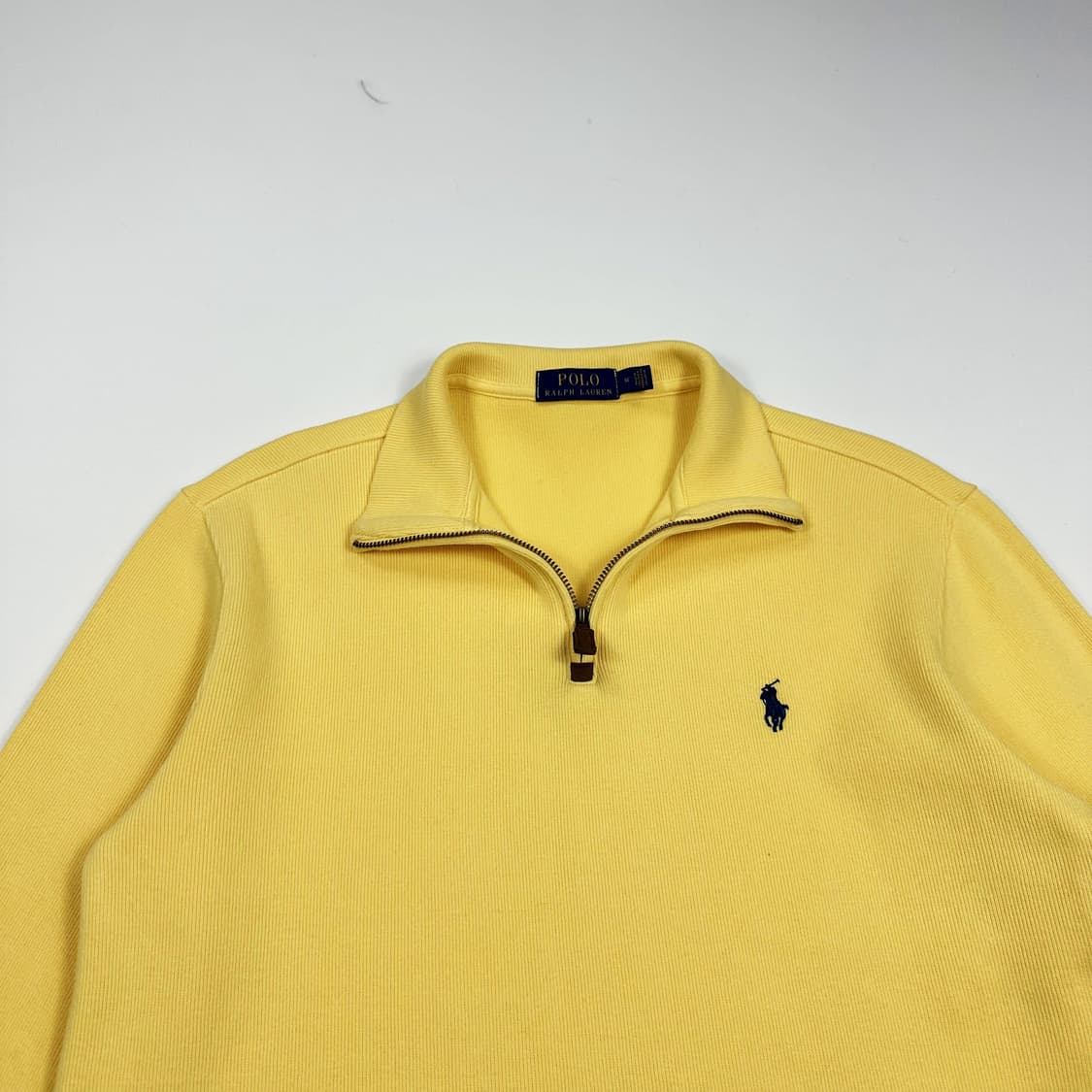 폴로 랄프로렌 포니 머스타드 반집업 니트 (M) 상품이미지1