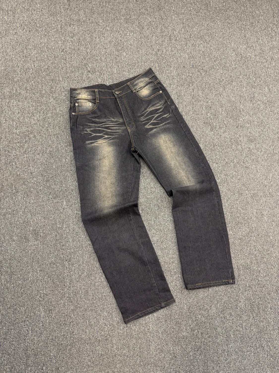 Win-Top jeans 빈티지 포켓 드래곤 자수 흑청데님팬츠 상품이미지1