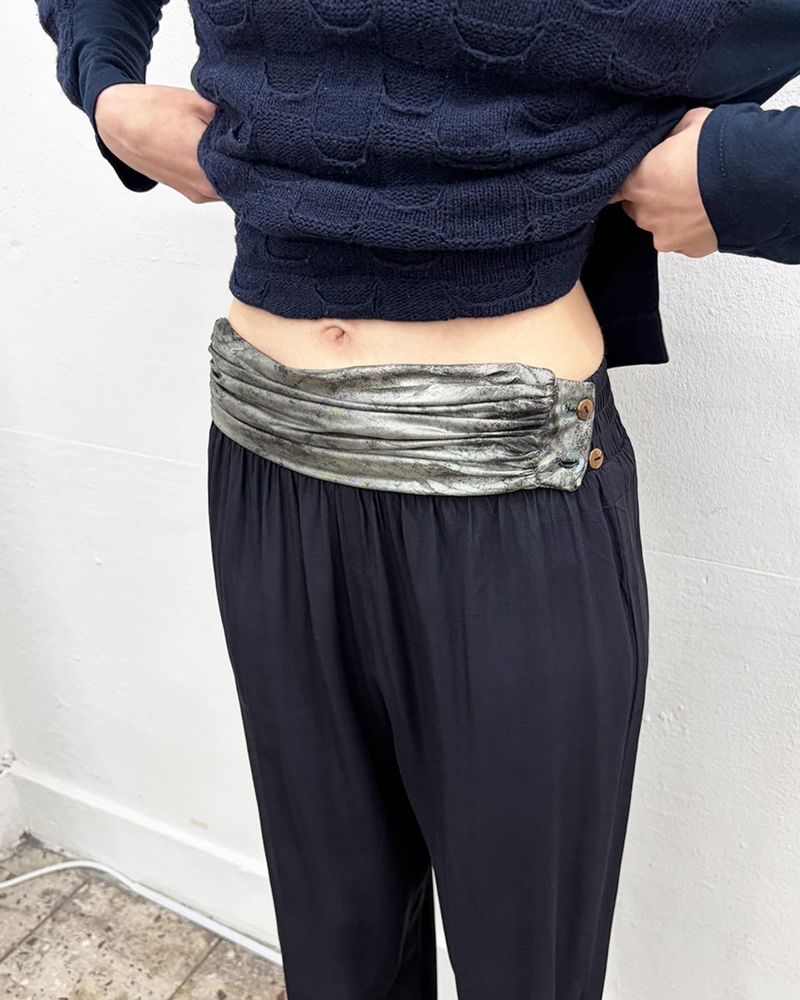 빈티지 글리터-웨이스트 밴드 팬츠 상품이미지4