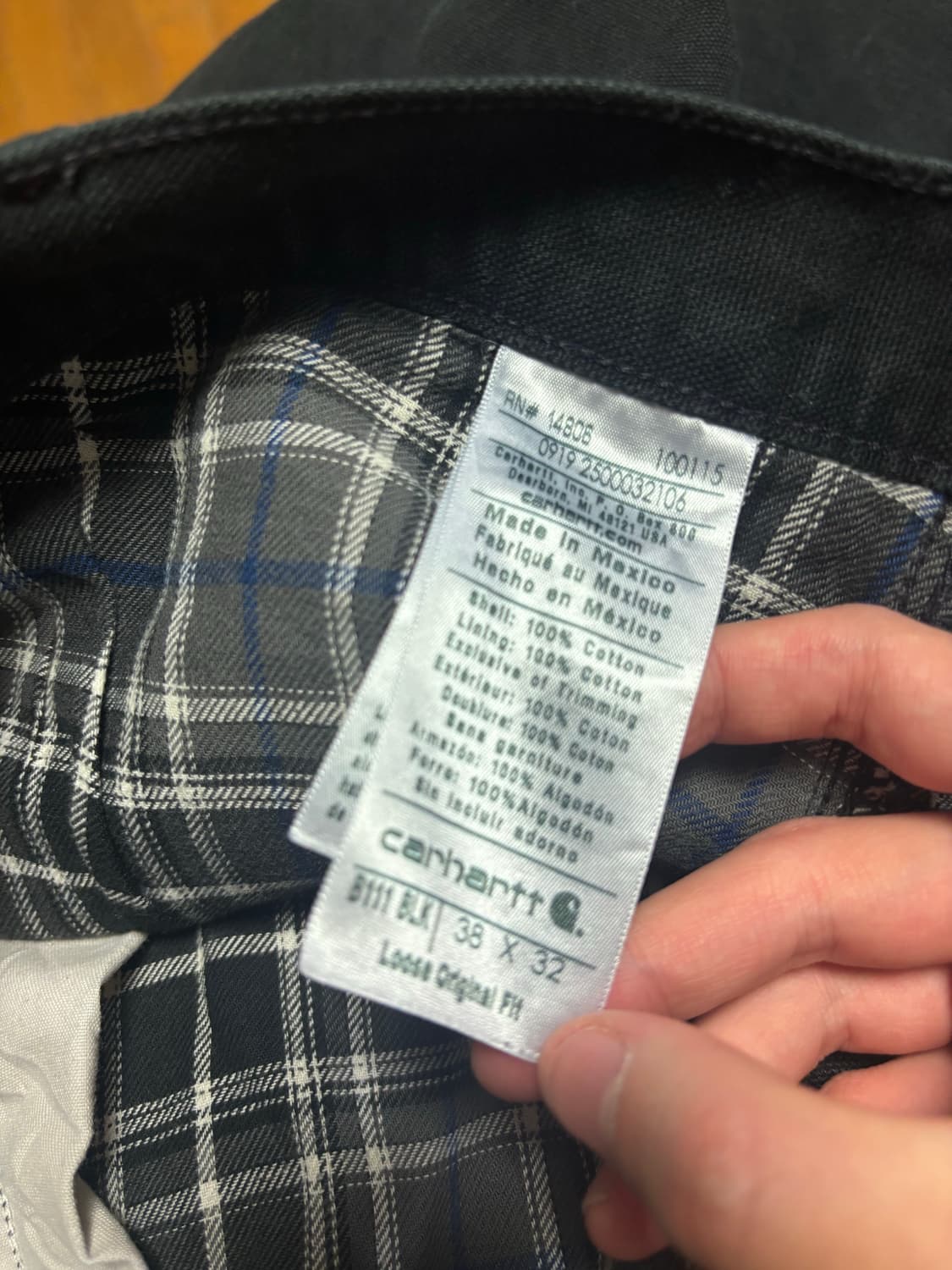 칼하트 b111 싱글니 블랙 카펜터 워크팬츠 상품이미지10