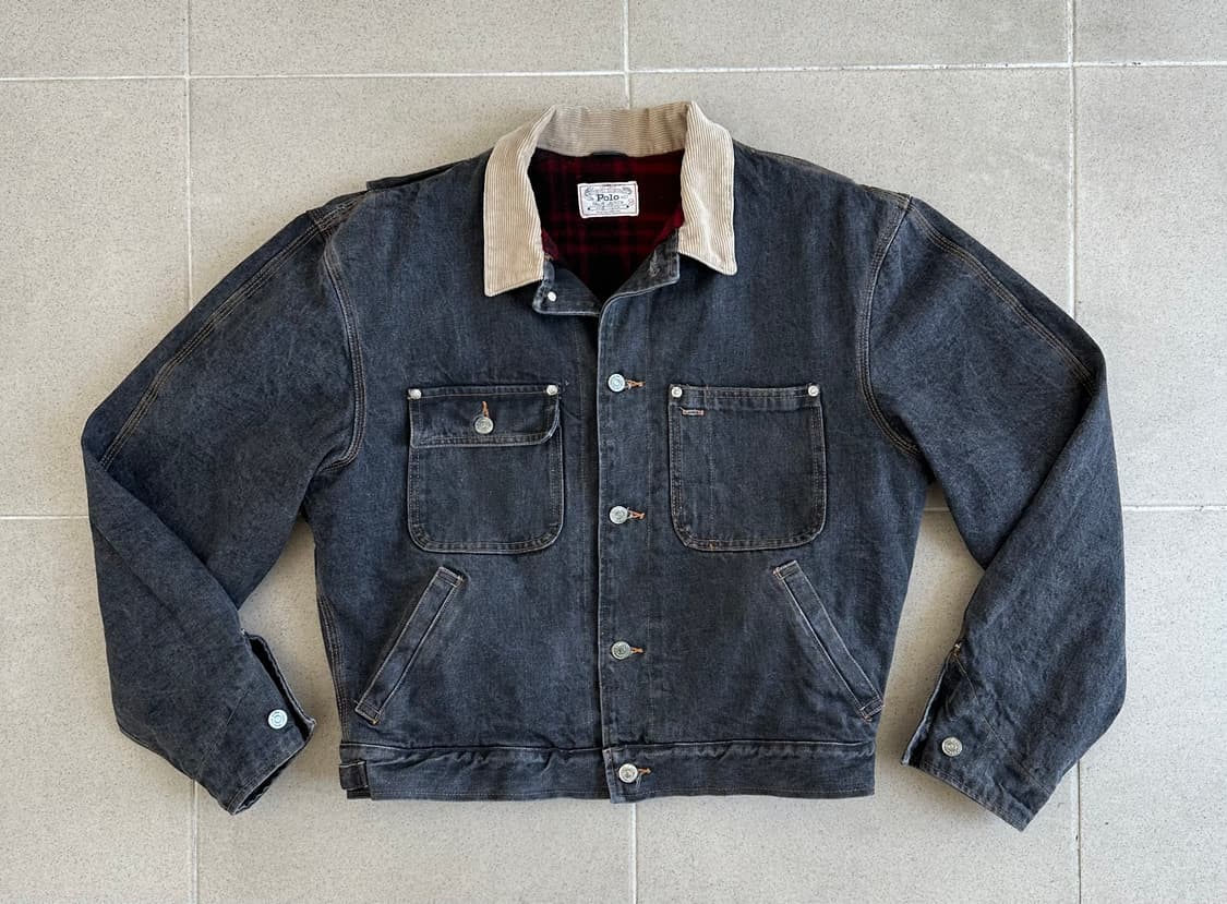 90s 빈티지 폴로 덩가리 자켓 블랙 M 상품이미지1