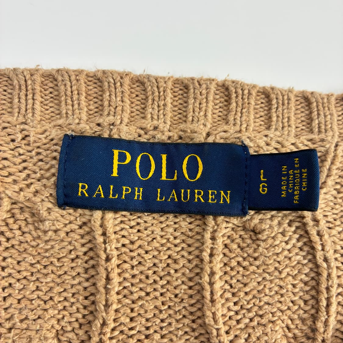 Polo  폴로 랄프로렌 신형 자수 베이지 케이블 니트 상품이미지3