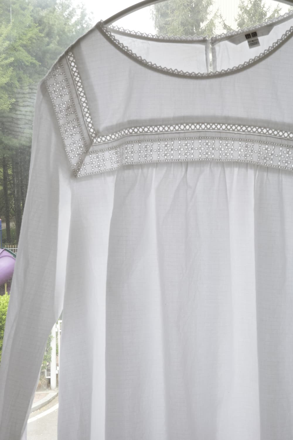 UNIQLO 화이트 레이스  코튼 블라우스 상품이미지8