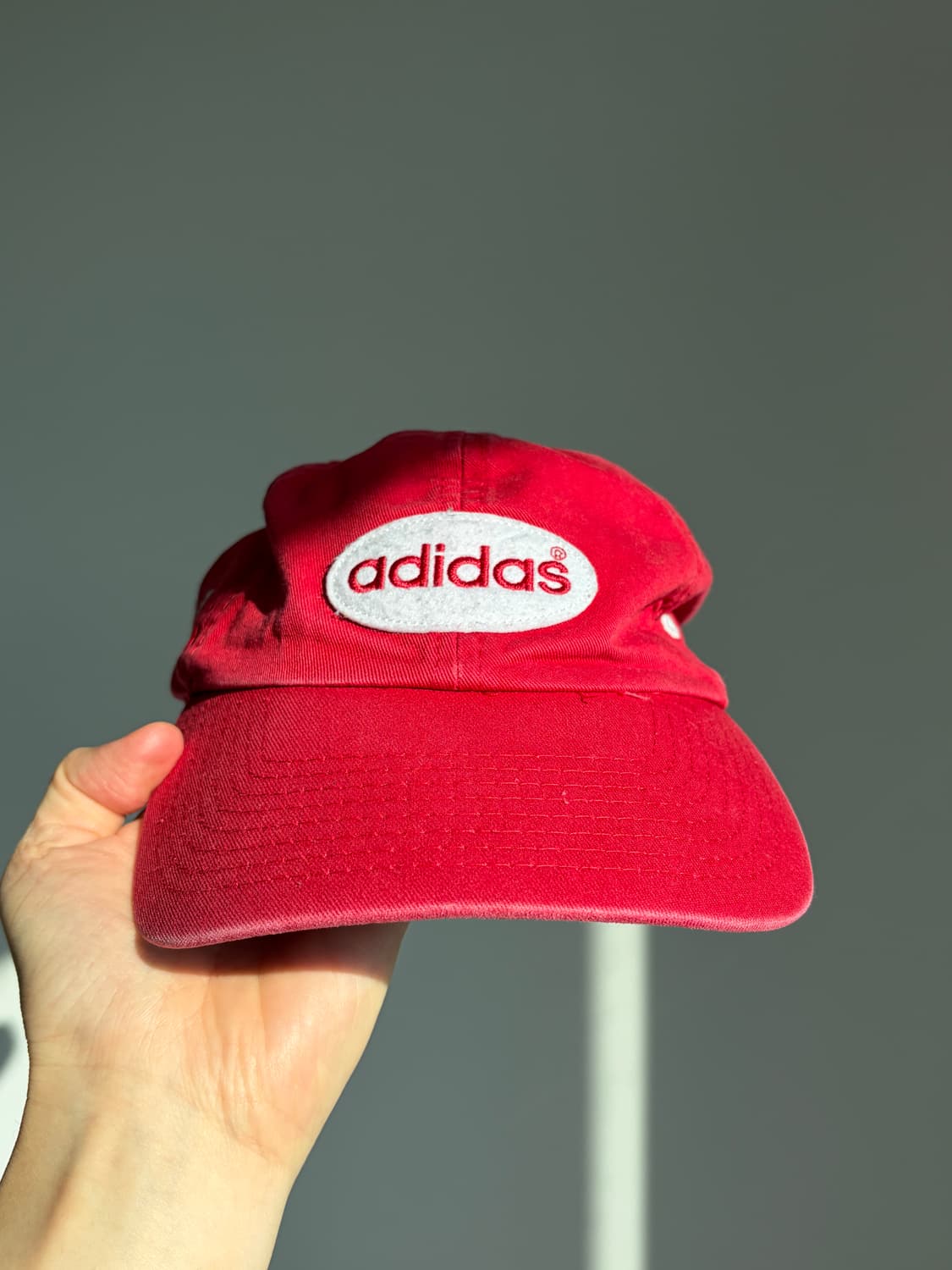 90s 올드 아디다스 빈티지 레드 워싱 볼캡  상품이미지2