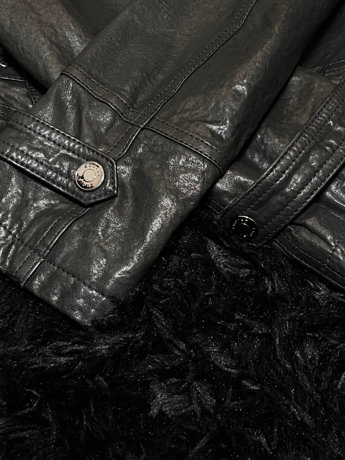 egoist 크롭 가죽 자켓 상품이미지5