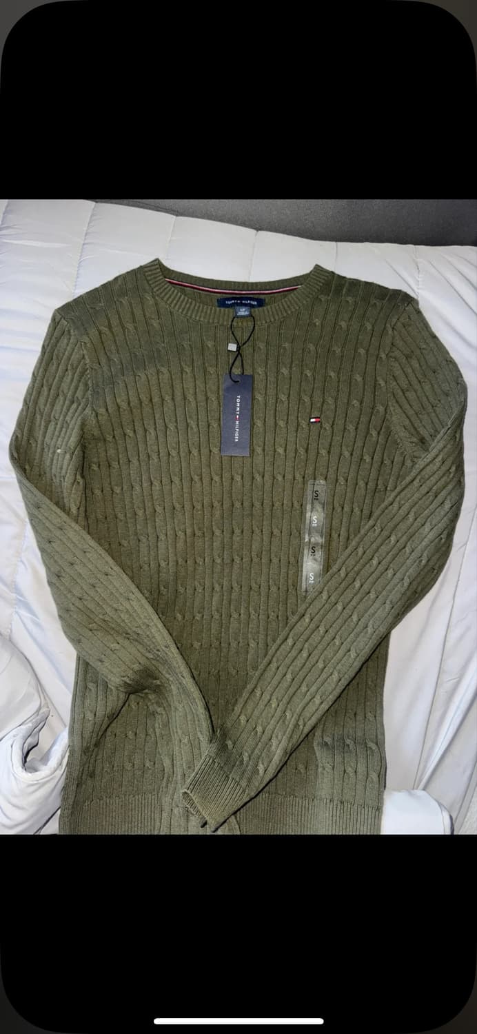 정품 타미힐피거 올리브 니트 새상품 S 상품이미지1