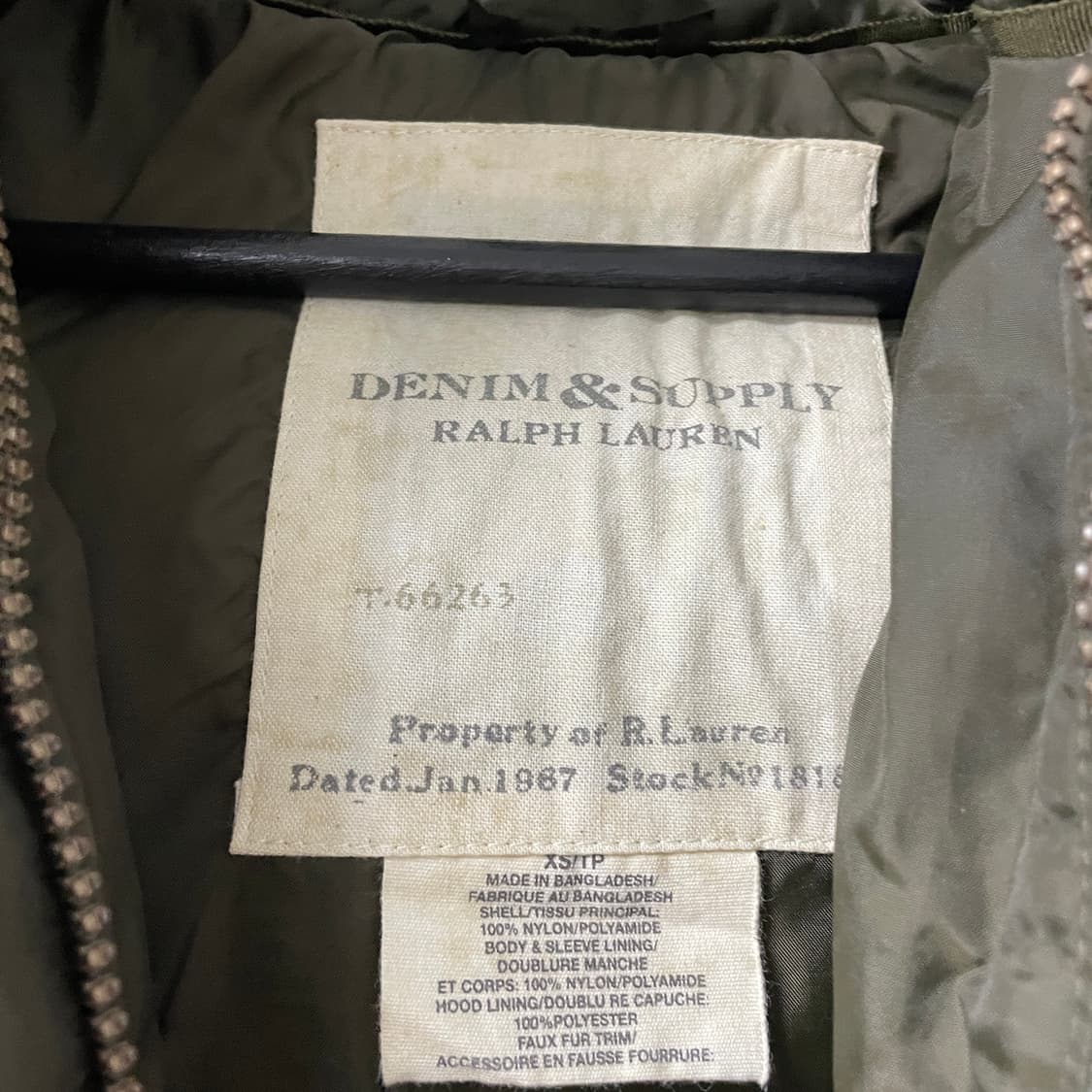 폴로 데님앤서플라이 카키 패딩 XS(W) 상품이미지5