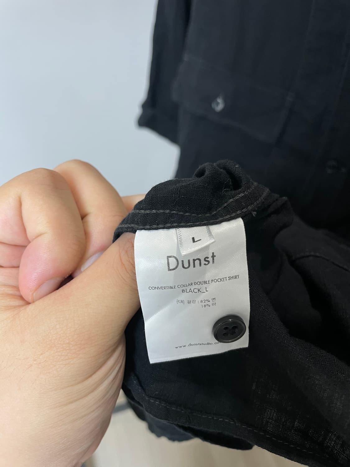 (L) Dunst 던스트 코튼 린넨 블랙 반팔 셔츠 상품이미지7