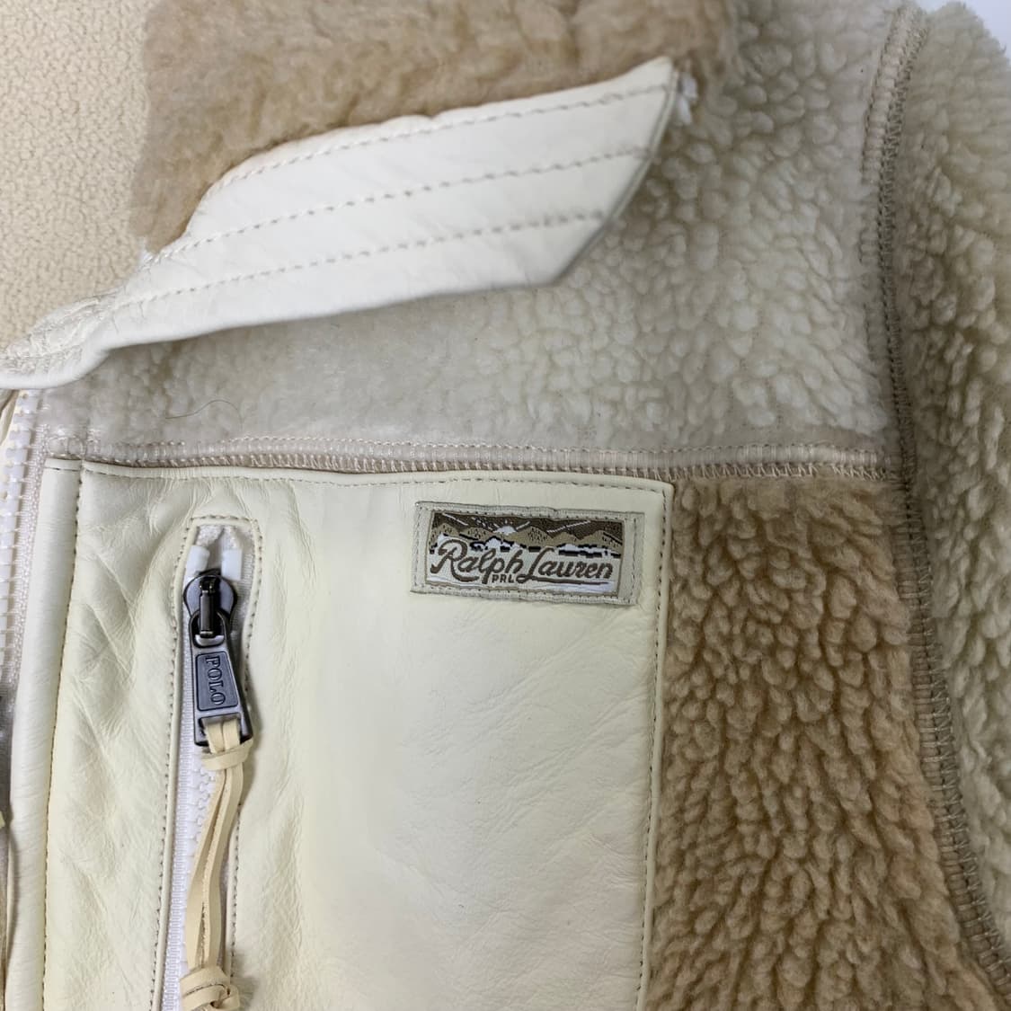 폴로 랄프로렌 레더 트림 포 시얼링 쉐르파 자켓 상품이미지4