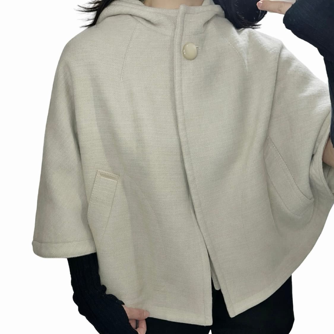ivory hooded cape 상품이미지9