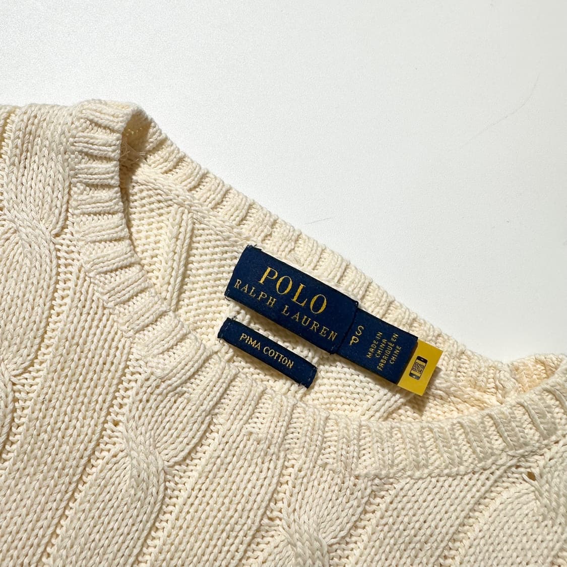 폴로 랄프로렌 피마코튼 케이블 라운드 니트 (신형QR) 상품이미지4