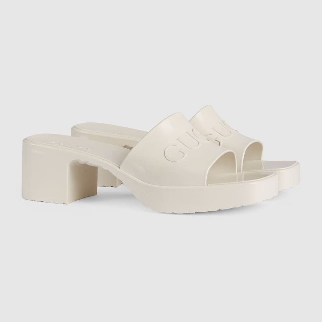 구찌 GUCCI 러버 슬라이드 샌들 화이트 (245-250) 상품이미지3