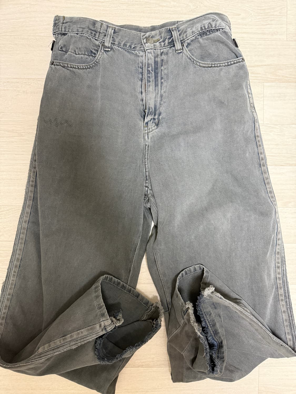 폴리테루 리빌드 고시마 데님 팬츠 타입 002 (테이프) 블루 그레이 상품이미지2