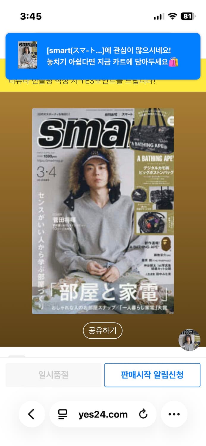 스마트 잡지 베이프 보스턴백 부록 상품이미지1