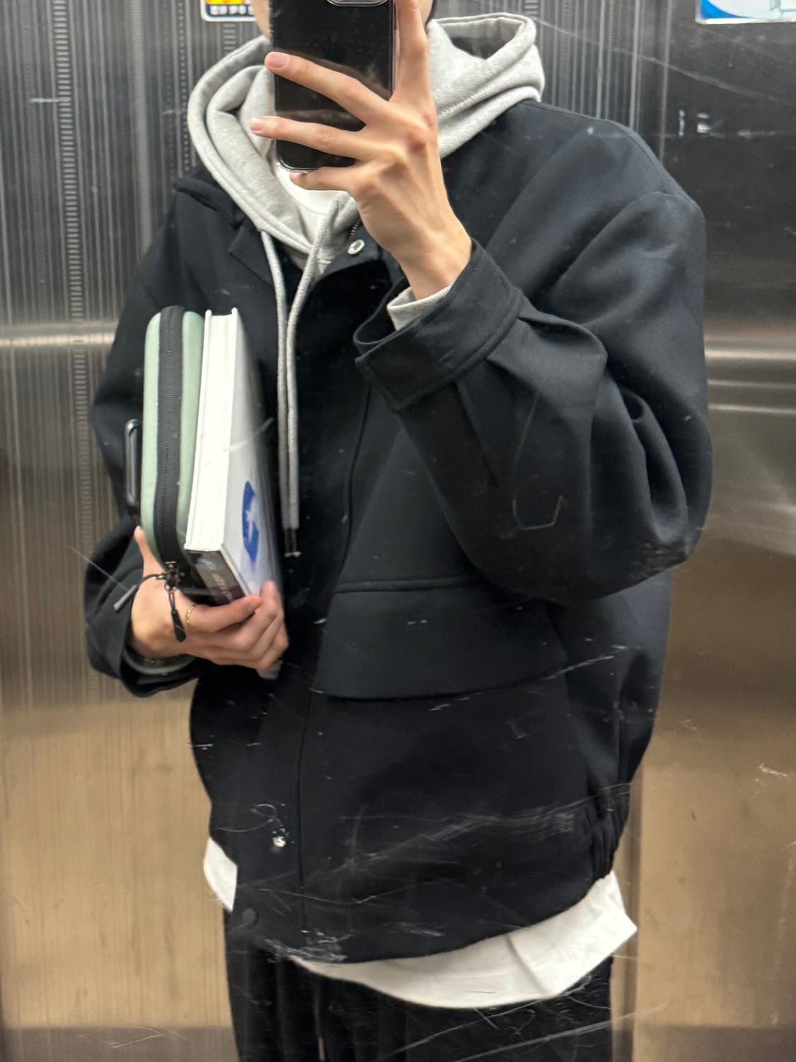 코스(COS) 오버사이즈 퍼넬 넥 울 보머 재킷 L 상품이미지3