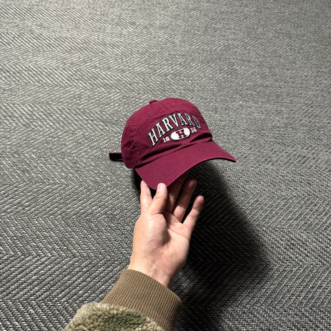 ML CAPS 하버드 대학 자수 버건디 빈티지 볼캡 상품이미지1