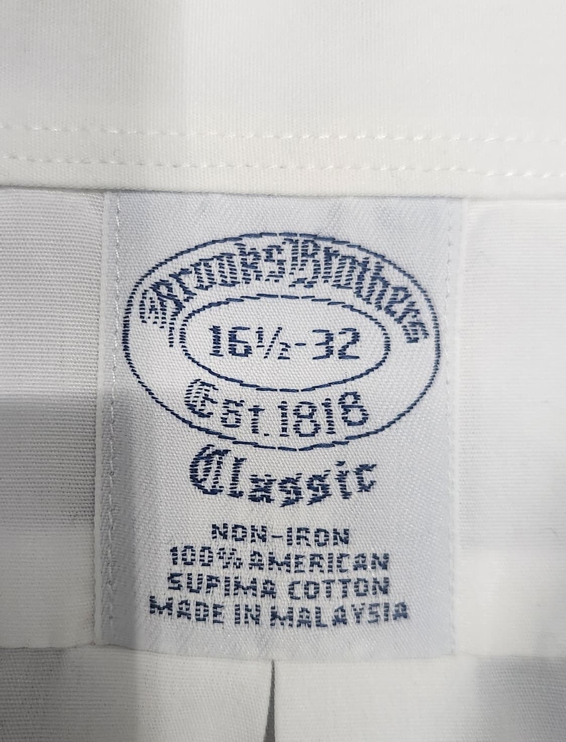 브룩스 브라더스 화이트 드레스 셔츠 16 2/1 (105-107) 상품이미지5