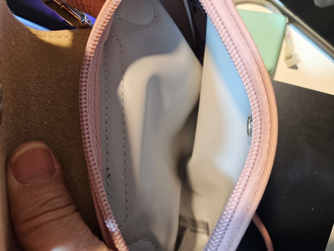 상태최상)롱샴 르플리아쥬 핑크 미니 크로스백 상품이미지5