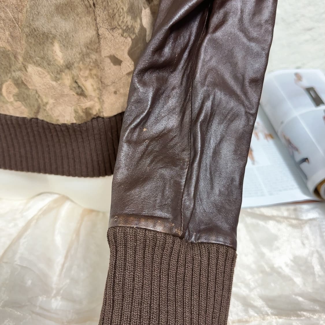 빈티지 토끼털 후드 양털 염소새끼털 포켓 양가죽자켓 상품이미지4