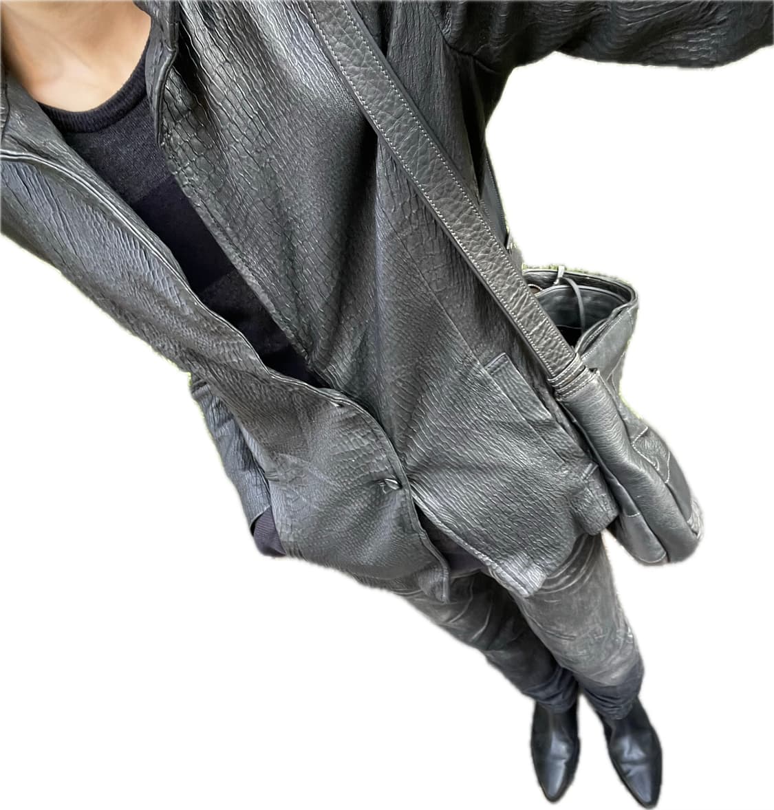 tornado mart python leather blazer 상품이미지3