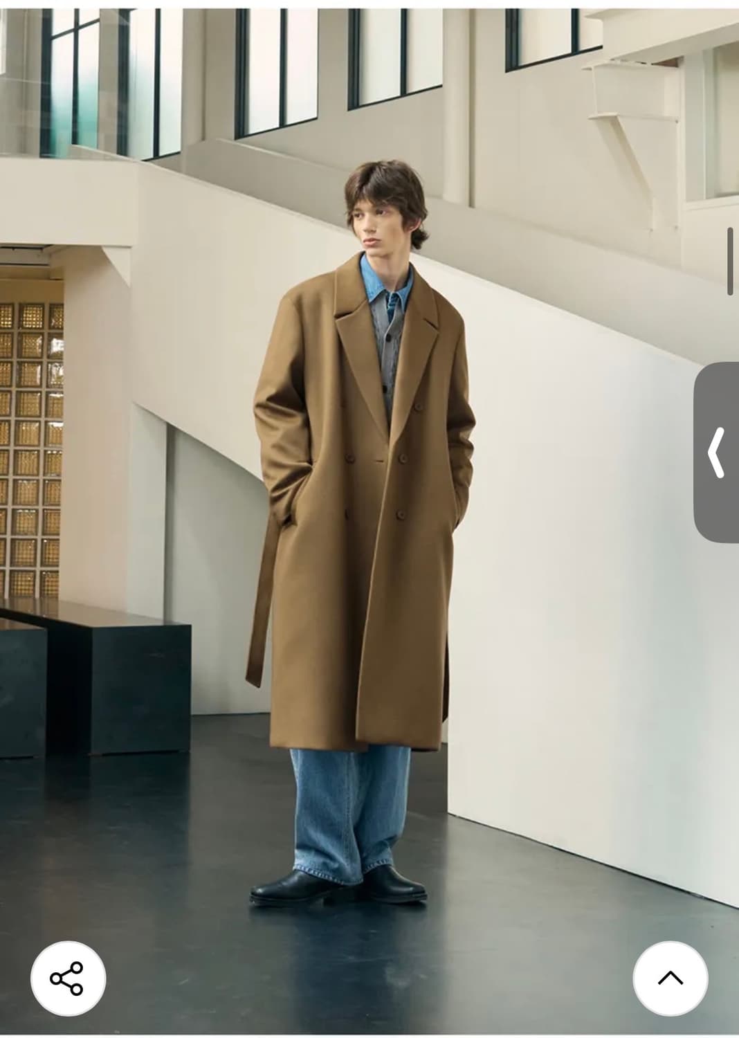 (XL) 드로우핏 프리미어 퓨어 캐시미어 로브 더블 코트 [BEIGE] 상품이미지4