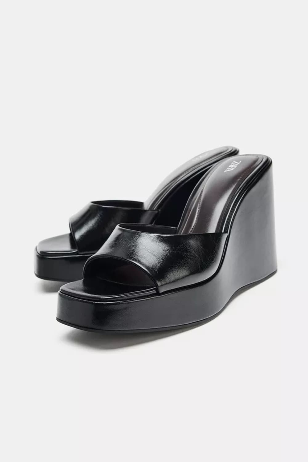 35 36 37 38 자라 zara 웨지힐 샌들 블랙 새제품 판매 상품이미지1